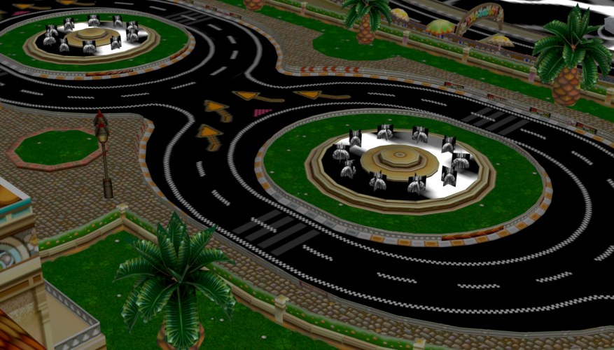 马里奥卡通赛车游戏场景跑道模型