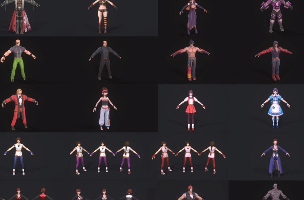KOF ALLSTAR 拳皇全明星】次时代PBR日韩魔幻Q版3D角色模型合集