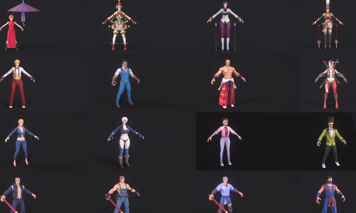 KOF ALLSTAR 拳皇全明星】次时代PBR日韩魔幻Q版3D角色模型合集