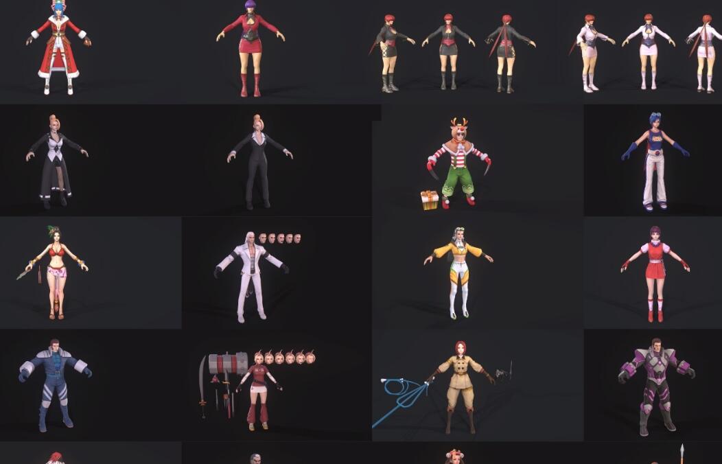 KOF ALLSTAR 拳皇全明星】次时代PBR日韩魔幻Q版3D角色模型合集