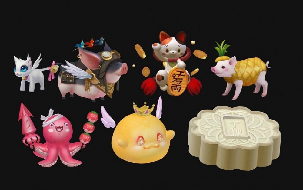 一套精品韩游风角色怪物翅膀武器宠物3D模型CG魔幻3dmax手绘风模型