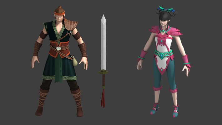 古代魔幻风3D游戏模型角色模型