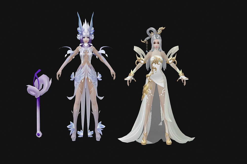 一套精品韩游风角色怪物3D模型CG魔幻3dmax手绘风模型