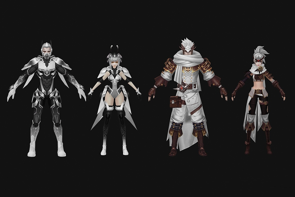 一套精品韩游风角色怪物3D模型CG魔幻3dmax手绘风模型
