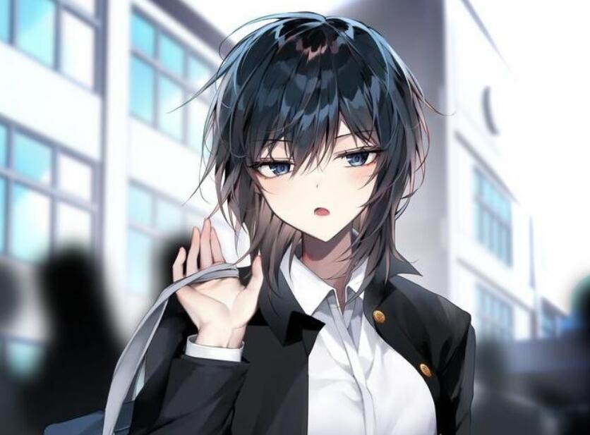 P站画师《バラ》黑色短发小姐姐动漫美图
