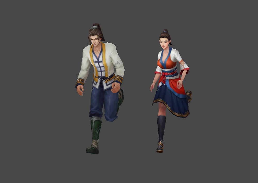 传奇战法道 角色人物武器3D模型动作 FBX unity格式 游戏美术素材