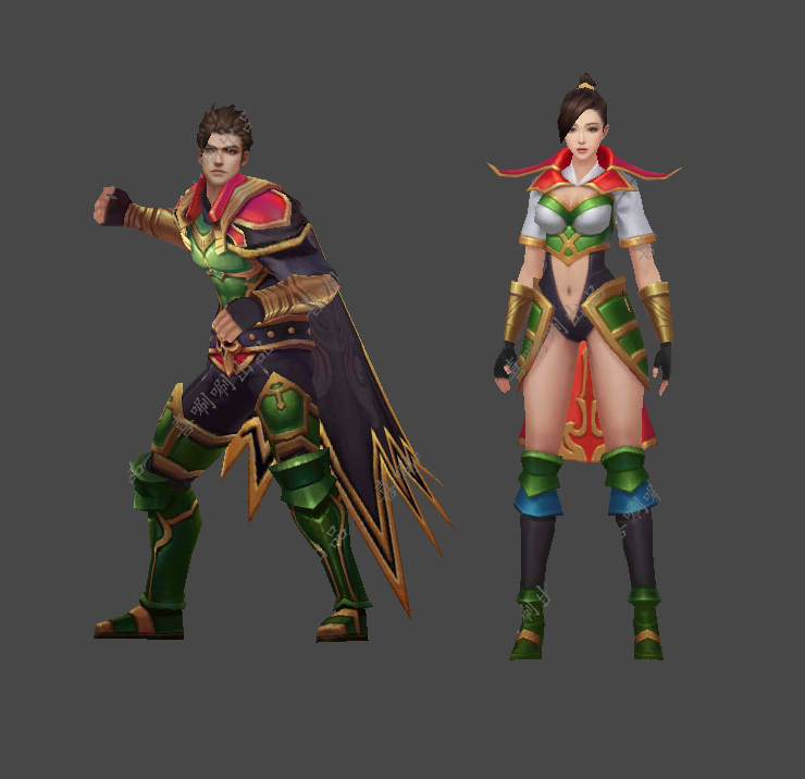 传奇战法道 角色人物武器3D模型动作 FBX unity格式 游戏美术素材