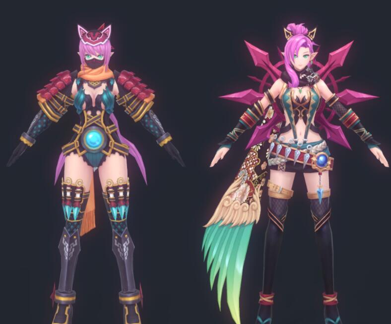 高质量卡通日韩角色全套3D模型带贴图，3DMAX2014+FBX+八猴格式！