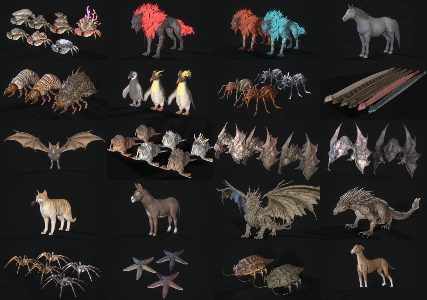 韩风次时代奥丁英灵殿全套资源魔幻中世纪有骨骼有动画3D模型PBR