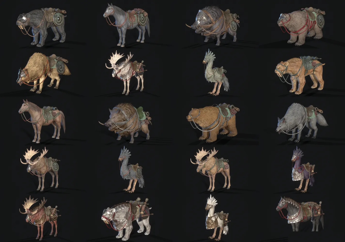 韩风次时代奥丁英灵殿全套资源魔幻中世纪有骨骼有动画3D模型PBR