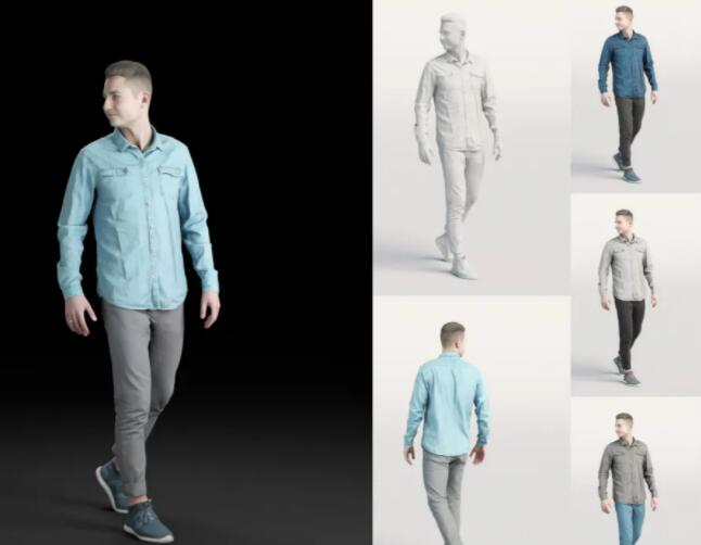 20个写实三维人物Blender格式3D模型