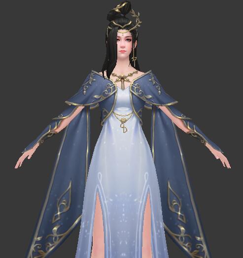 带绑定动作的仙侠风游戏男女角色3D模型