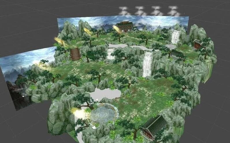 40个武侠风写实场景带人物模型