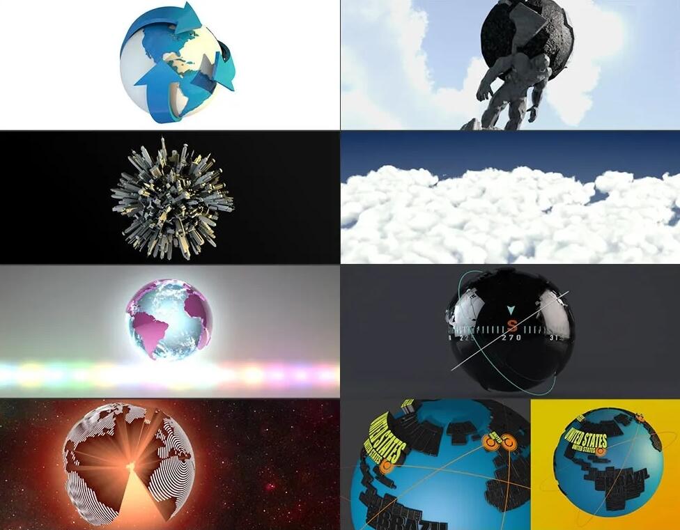 50个地球相关C4D/E3D模型（带绑定和多种参数调节）