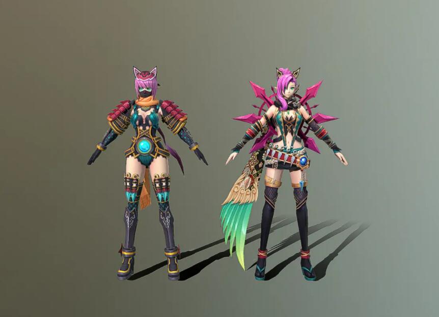 精品二次元美少女战士 猫妖 女妖 妖狐 狐妖 小萝莉 魔法师3D模型