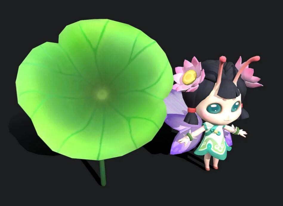 荷花仙子 Q卡通 动画 游戏 装备 道具 人物3d模型