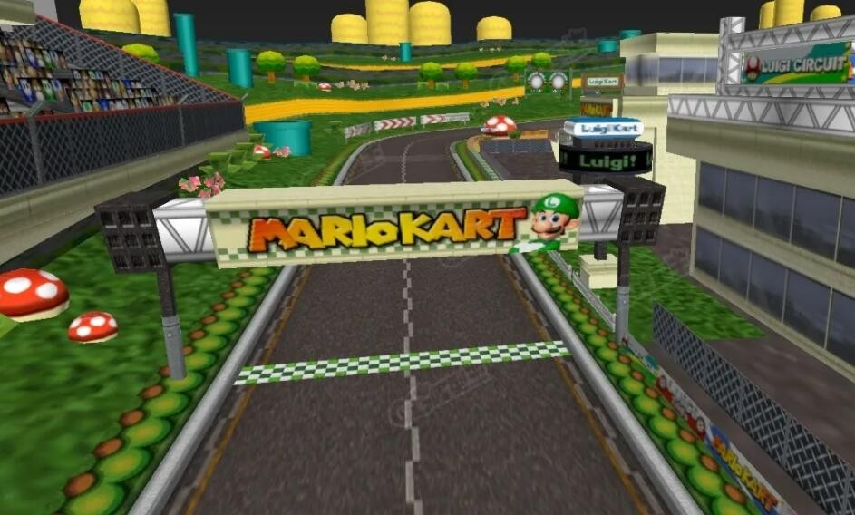 马里奥卡通赛车跑道3D模型 游戏场景美术资源