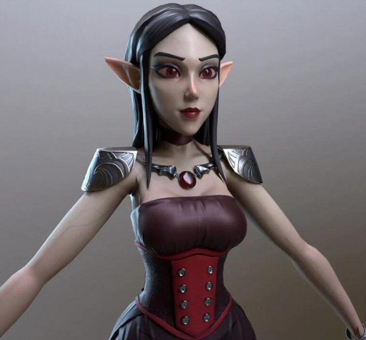 次世代卡通风 美女精灵模型