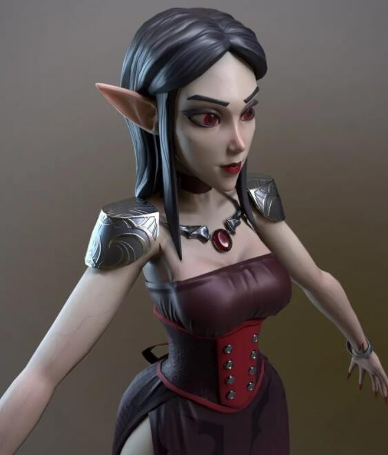次世代卡通风 美女精灵模型
