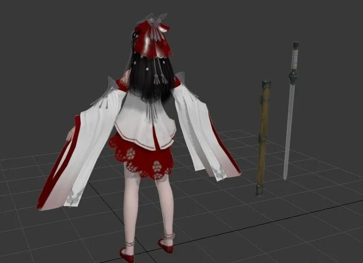 天刀女游戏女角色模型 带绑定和一个连击动作