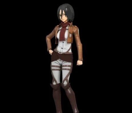 带绑定的卡通二次元女孩3d模型
