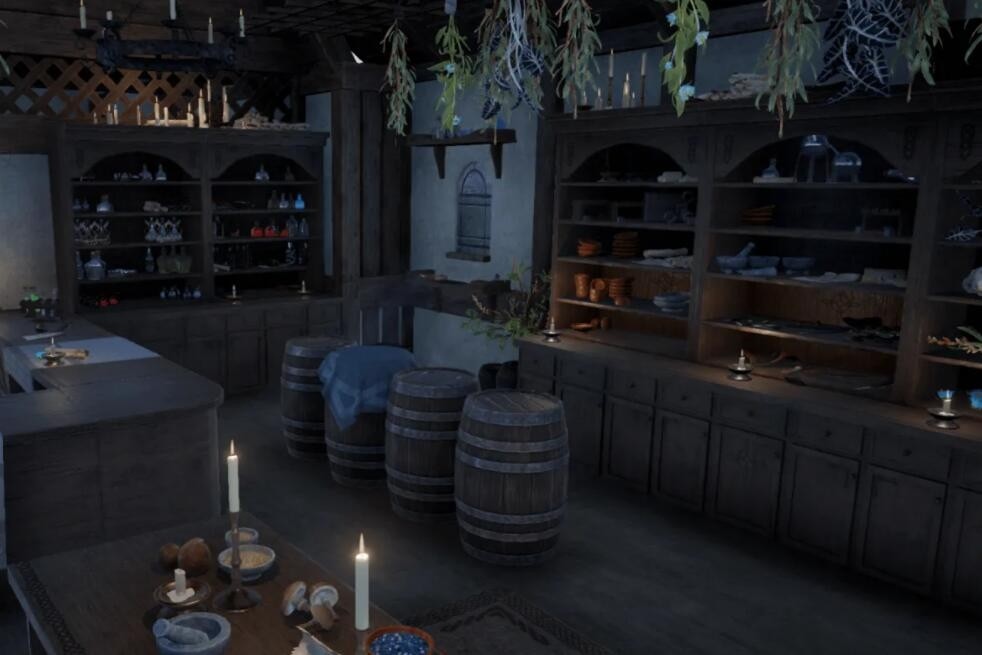 复古欧美UE4虚幻4场景酒馆酒吧室内屋子木屋房间模型
