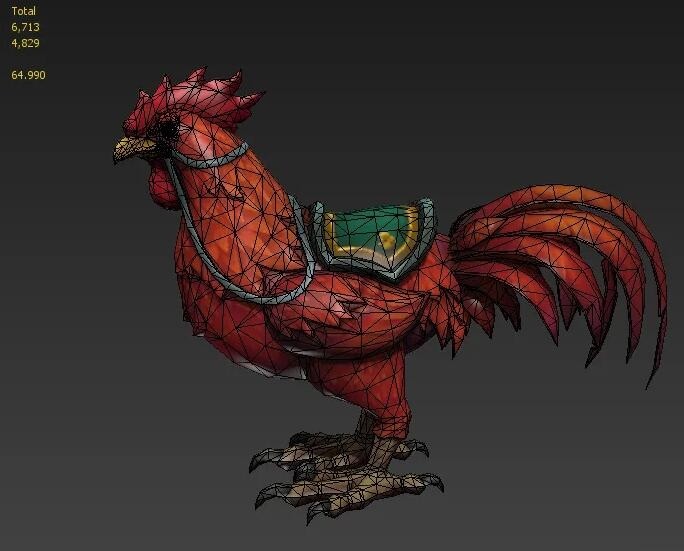 五彩大公鸡坐骑3D模型
