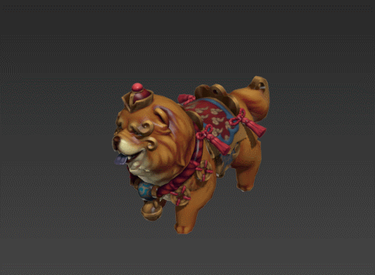 可爱的小黄狗3D模型 有绑定和跑动画