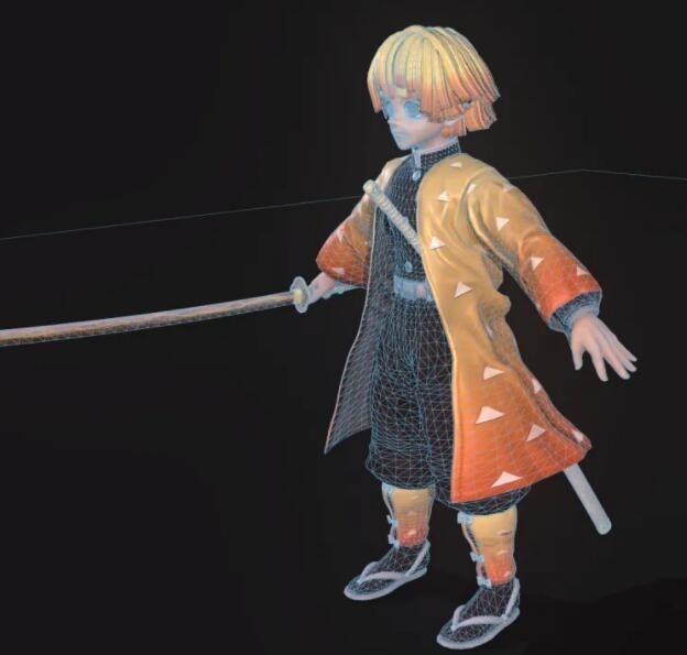 《鬼灭之刃》我妻善逸3D模型