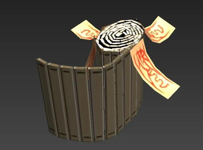传奇游戏道具竹简3D模型