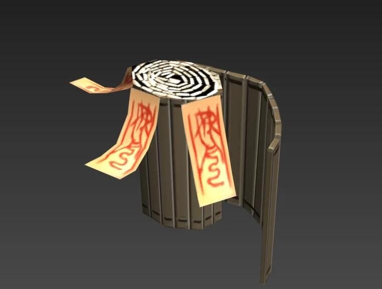 传奇游戏道具竹简3D模型