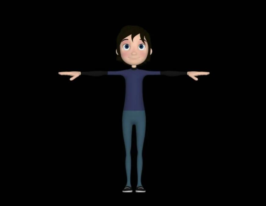 卡通小男孩小人物maya模型 可以改变发型 眉毛 胡须等 含材质贴图