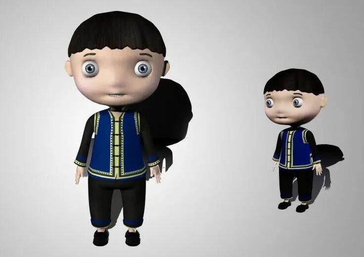 苗族小男孩3D模型下载