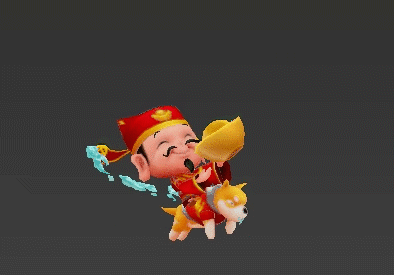 卡通财神爷模型让大家发发财（含表情绑骨动画）