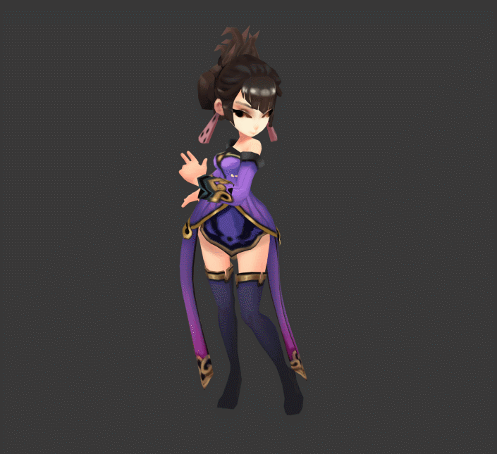 漂亮妖媚的女法师动画模型