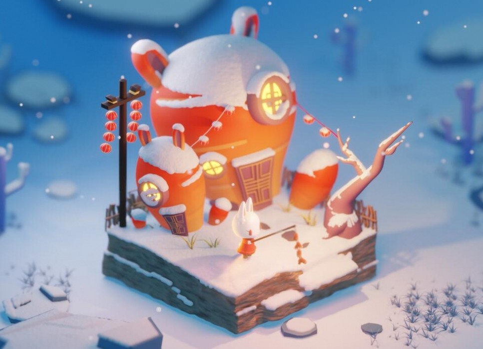 Blender兔兔场景模型