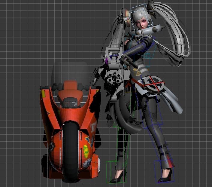 机车女孩动画模型