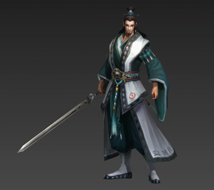 武侠男剑客游戏角色模型