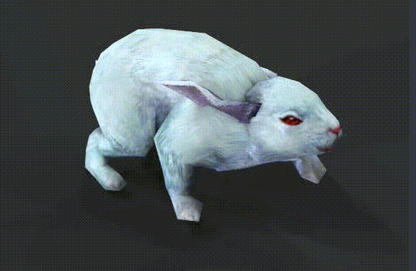  玉兔 白兔 兔子动画模型