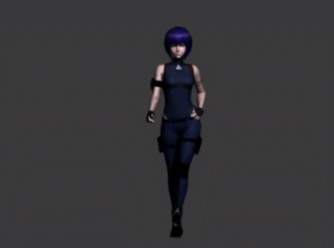 美女角色帅气走路动作