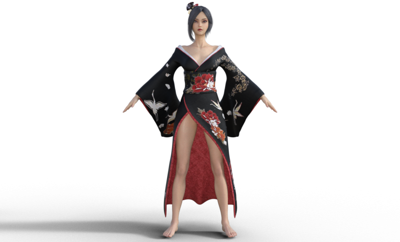 游戏美女角色模型 FBX 格式 Tpose