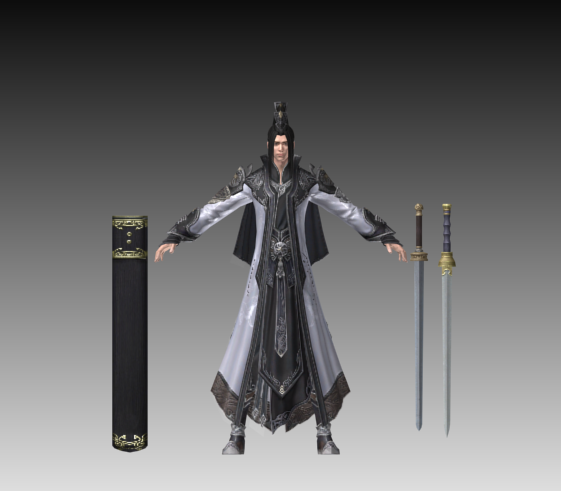 古代男角色 带武器 带绑定
