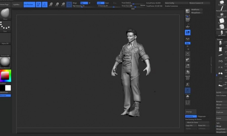 zbrush服装、布料和靴子建模教程
