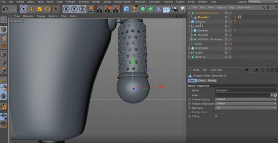 C4D三维机器人基础建模教程