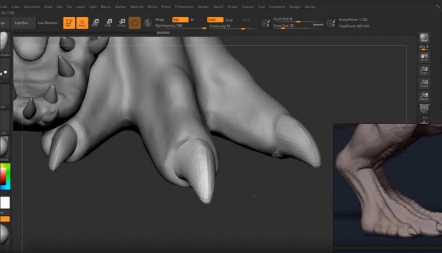 Zbrush恐龙模型雕刻CG教程