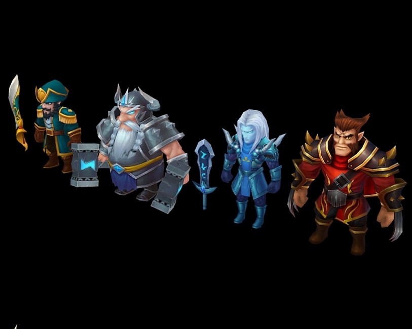 一套Q版手游3D角色模型