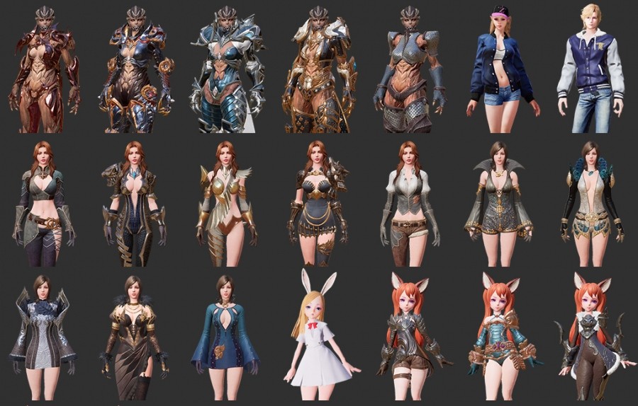 韩游 Terahero 全职业 全角色 全动作 魔幻 TERA MMO 手游PBR模型
