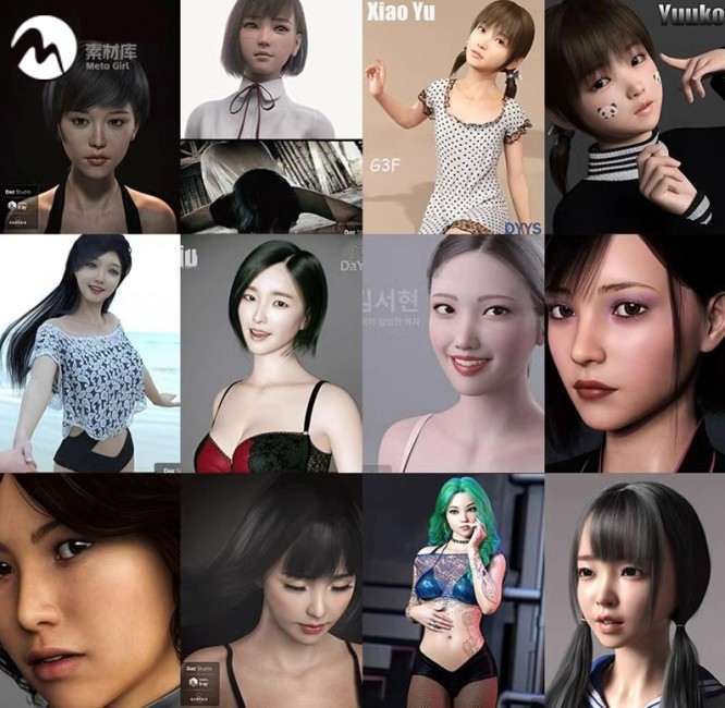 DAZ精品素材包189G合集男性女性人物模型3D服装头发场景模型