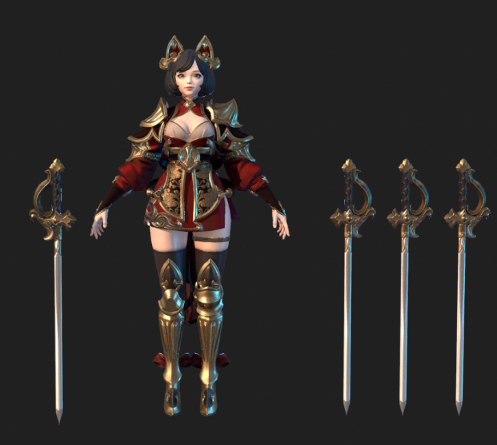 精品韩次世代网游三国blade无双人物角色3d模型免费下载