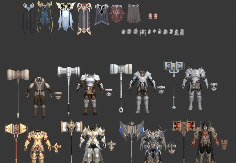 日韩 魔幻 次时代PBR 手游【Project V4 】 全职业角色服装 NPC 坐骑 怪物模型